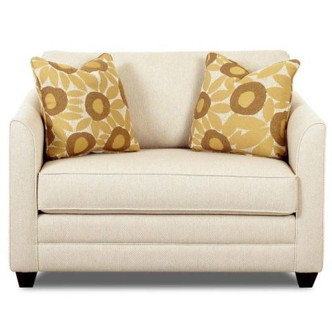 30 Photos Twin Sleeper Sofa Chairs in Aramis Cream Beige Fabric Sofa/Loveseat/Twin Memory Foam Arm Chair Sleeper Set