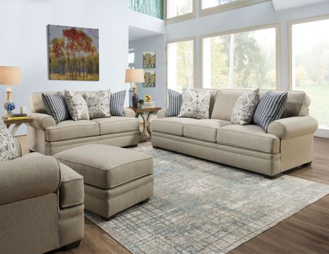 915 Anniston Collection By Franklin | Living Room Sets, 4 Piece Living ... with regard to Reid Grey Fabric 4 Piece Living Room Set