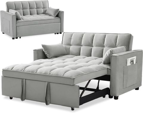 Amazon.com: Spoway 3 In 1 Sleeper Sofa Couch Bed, Velvet Convertible ... with Unveiling the Comfort and Craftsmanship of Basil Porcelain Sofas