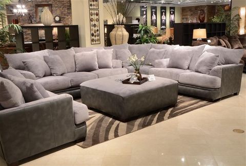 Barkley 3 Piece Sectional In Grey Fabric By Jackson Furniture - 4442 ... regarding Maximizing Space The Ottoman and Chair Integration with the Amallo Sofa Set