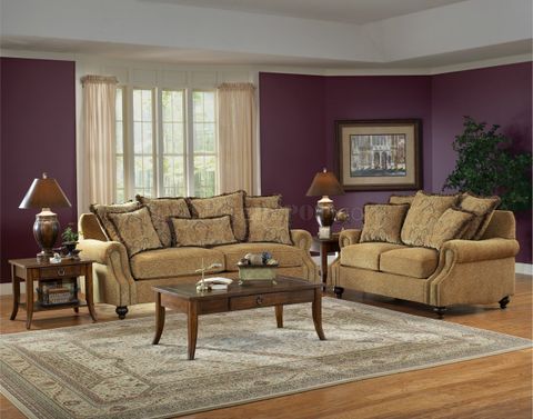 Beige Fabric Classic Living Room Sofa & Loveseat Set within Monterey Beach Beige Fabric 86" 3 Piece Sofa Loveseat & Oversized Arm Chair Set