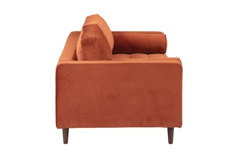 Cave Burnt Sienna Velvet Living Room Set At Futonland with regard to Santana Burnt Sienna Velvet Fabric 3 Piece 78" Sofa Chair & Ottoman Set