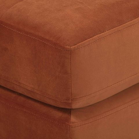 Cave Burnt Sienna Velvet Ottoman At Futonland throughout How to Choose the Perfect Santana 3-Piece Sofa Set for Your Home