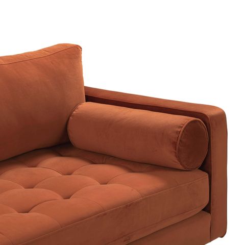 Cave Burnt Sienna Velvet Sofa At Futonland regarding How to Choose the Perfect Santana 3-Piece Sofa Set for Your Home