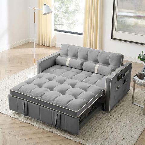 Comfortable Pull Out Sofa Bed At Betty Claiborne Blog regarding Amora Ivory White Fabric 4 Piece Queen Memory Foam Sleeper Sofa Bed Loveseat Arm Chair & Ottoman Set