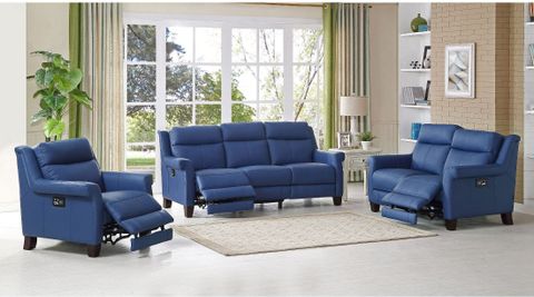 Dolce Blue Power Reclining Living Room Set From Amax Leather | Coleman ... with regard to Serena Ii Steel Blue Leather 3 Piece Power Zero Gravity Reclining Living Room Set