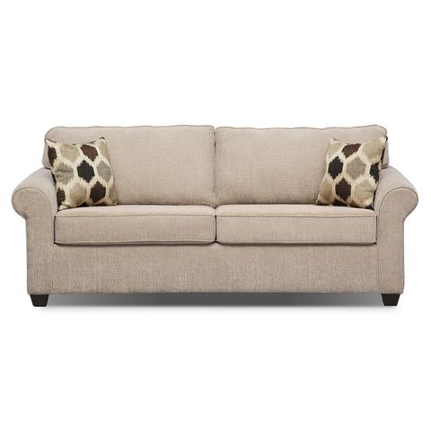 Fletcher Full Memory Foam Sleeper Sofa Beige American Signature ... for Monterey Beach Beige Fabric 3 Piece 86" Queen Memory Foam Sleeper Sofa Bed Oversized Arm Chair & Ottoman Set