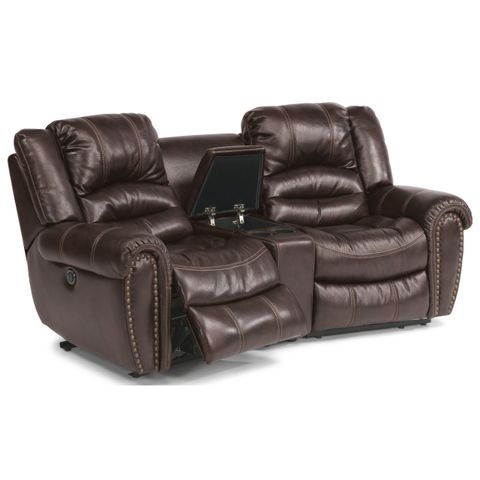 Flexsteel Crosstown Three Piece Power Reclining Sectional Sofa With ... regarding Samuel Navy Blue Leather 3 Piece Flexsteel Power Zero Gravity Reclining Living Room Set With Sofa Console Loveseat And Recliner