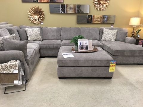 Gray Sectional Sofa regarding Austen Foam Grey Performance Fabric Weave Sofa/Condo Sofa/Oversized Chair/Ottoman Set