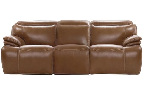 Isaac Brown Leather 3 Pc. Zero Gravity Power Reclining Living Room W ... intended for 3 Piece Matrix Cream Leather Power Zero Gravity Reclining Audio Living Room Set With Sofa Console Loveseat & Recliner