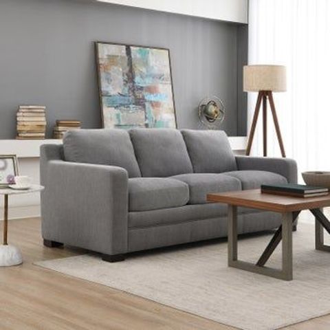 Liviana Fabric Queen Sleeper Sofa | Queen Mattress Size, Guest Room ... pertaining to Santo Foam Beige Performance Fabric Microfiber 102" Fabric Queen Sleeper/Loveseat/ Oversized Chair/Ottoman Set