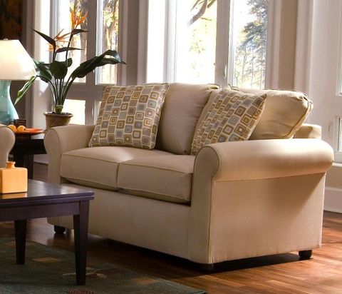 Loveseat Sleeper - Foter pertaining to Santo Foam Beige Performance Fabric Microfiber 102" Fabric Queen Sleeper/Loveseat/ Oversized Chair/Ottoman Set