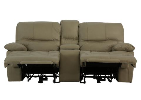 Odessa Taupe Leather 1P Power Zero Gravity Reclining Loveseat With ... within 3 Piece Matrix Taupe Leather Power Zero Gravity Reclining Audio Living Room Set With Sofa Console Loveseat & Recliner