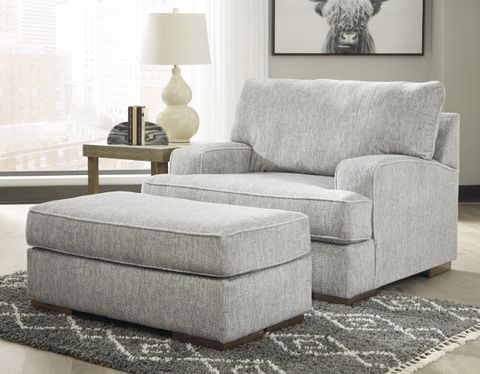 Oversized Chairs With Ottoman throughout Austen Foam Grey Performance Fabric Weave Sofa/Condo Sofa/Oversized Chair/Ottoman Set