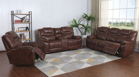 Power Reclining Living Room Set - Brown Leather Gel (3 Piece) - Sunset ... regarding Decoding the Halo II Buff 3 Piece Power Reclining Set What You Need to Know