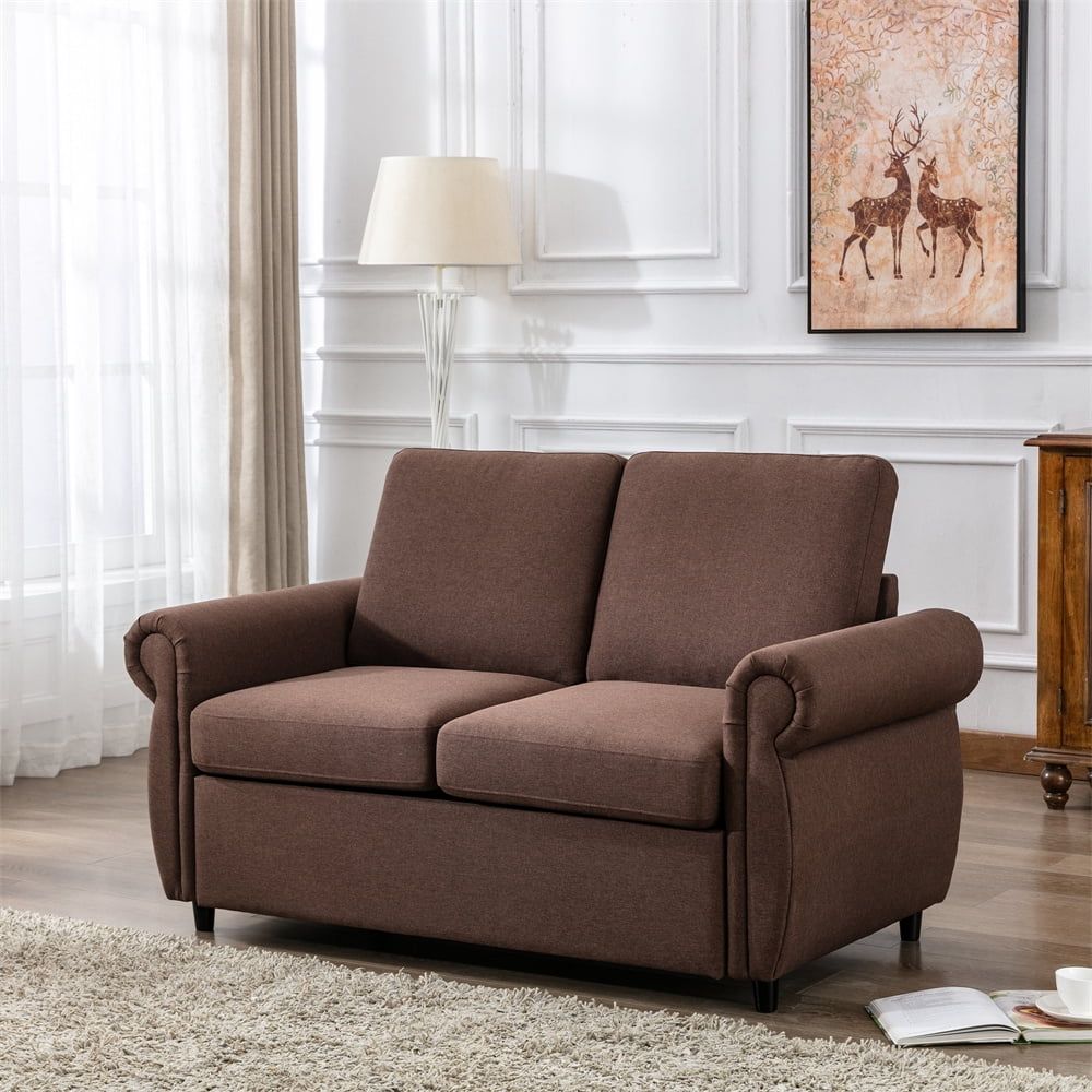Pull Out Sofa Bed For Living Room, Twin Size Memory Mattress Sofa Bed ... with regard to Athos Vintage Grey Fabric Sofa/Loveseat/Twin Memory Foam Arm Chair Sleeper Set