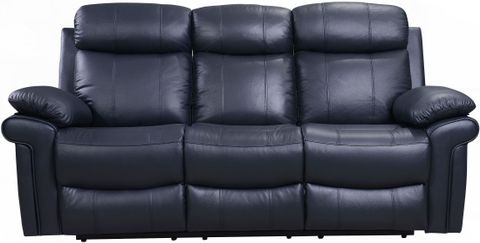 Shae Joplin Blue Leather Power Reclining Living Room Set From Luxe ... throughout Samuel Navy Blue Leather 3 Piece Flexsteel Power Zero Gravity Reclining Living Room Set With Sofa Console Loveseat And Recliner