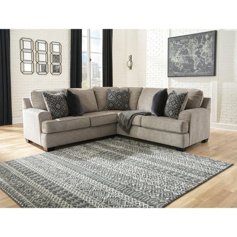 Signature Design By Ashley Bovarian 5610355+49 2-Piece Sectional With ... for Aramis Vintage Grey Fabric 2 Piece Living Room Set With Queen Memory Foam Sleeper Sofa Bed & Arm Chair Set