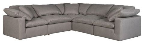 Terra Condo Classic L Modular Sectional Performance Fabric Light Grey ... with The Ultimate Guide to Caring for Your Austen Foam Grey Performance Fabric Furniture