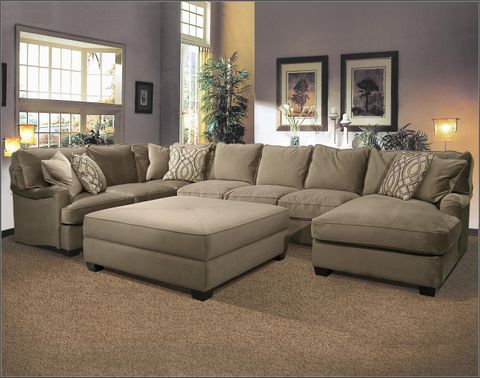 The Best Couches With Large Ottoman with regard to Amallo Mocha Brown Fabric 151" 3 Piece Sofa Ottoman & Chair Set