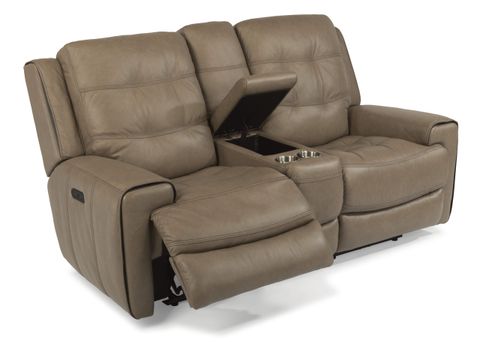 Wicklow Leather Power Reclining Loveseat With Console And Power ... throughout Elevating Relaxation Understanding the Benefits of a Flexsteel Living Room