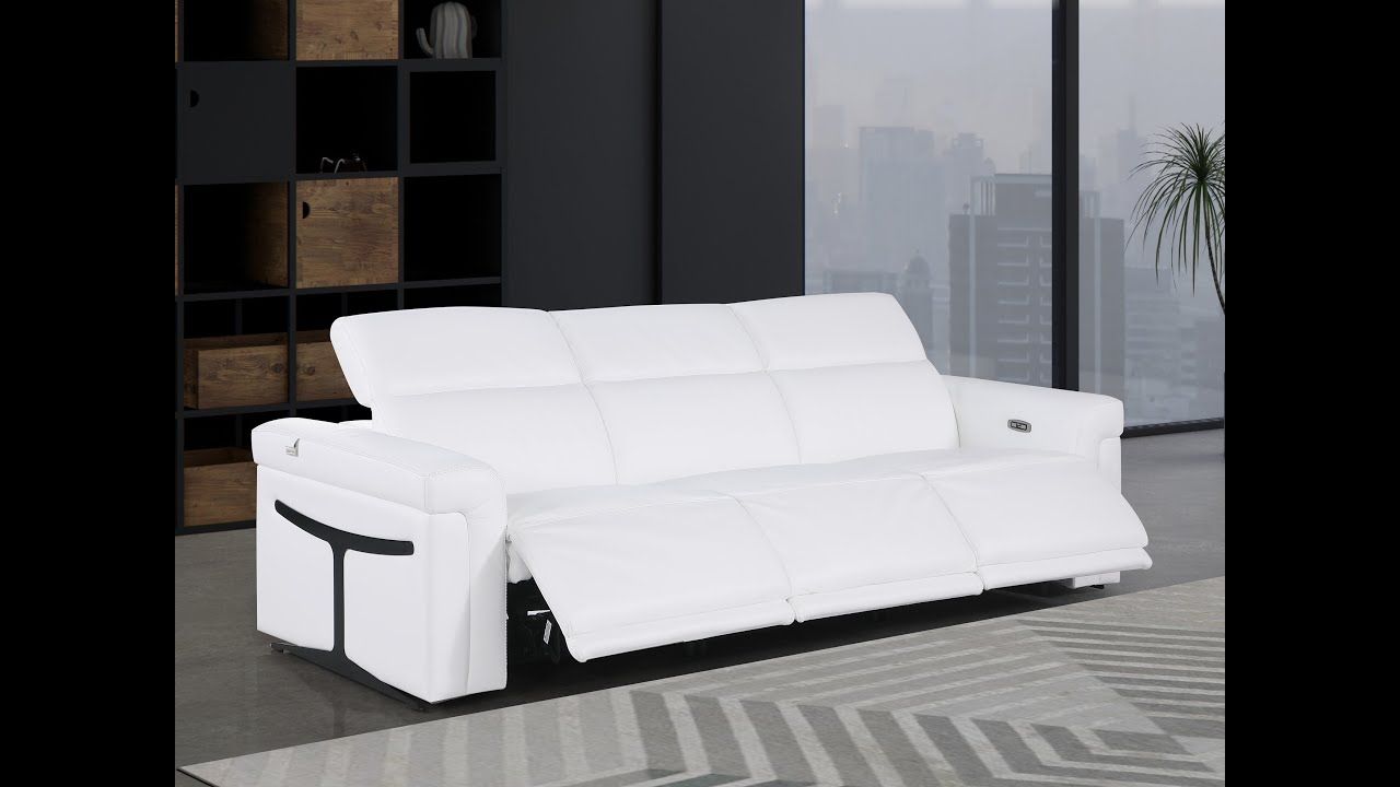 1126 Global United 3-Piece 3-Power Reclining Top Grain Italian Leather ... regarding Federico 3-Piece 3-Power Reclining Top Grain Italian Leather Sofa, Beige