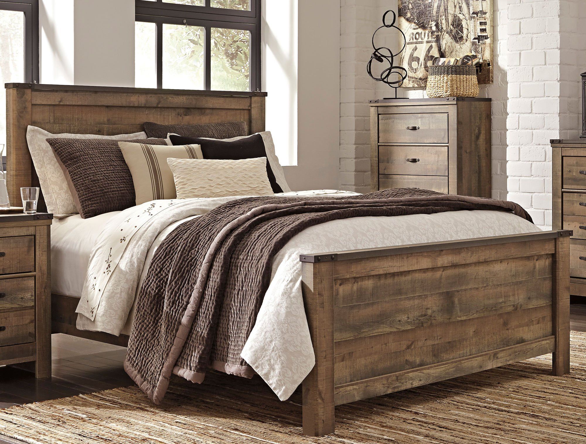 30 Elegant Rustic King Bedroom Sets - Home Decoration And Inspiration Ideas inside Voyage Natural King Wood &amp; Upholstered Canopy 3 Piece Bedroom Set With 2 2-Drawer Nightstands By Nate Berkus + Jeremiah Brent