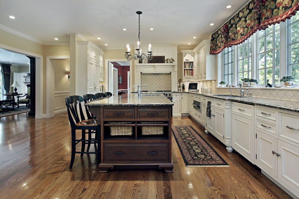 53 Spacious &quot;New Construction&quot; Custom Luxury Kitchen Designs regarding Classic Kitchen Island, Spacious Design With Multiple Open Shelves, White/Brown