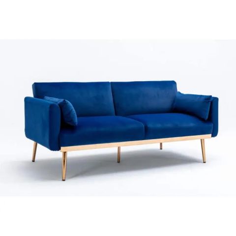 68.5 In. W Flared Arm Velvet Modern Straight Reclining Sofa In Dark ... throughout Jewel 90 In. W Flared Arm Velvet Straight Sofa, Blue