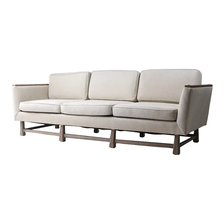 A. Brandt For Ranch Oak Cerused Oak Minimalist Three Seat Sofa. | Chairish regarding Uttermost Freefall Gray Ceruse Sofa