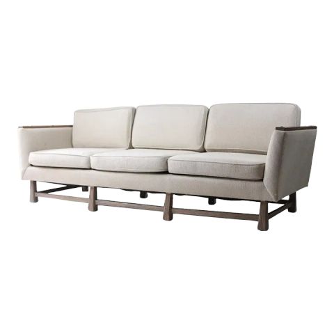 A. Brandt For Ranch Oak Cerused Oak Minimalist Three Seat Sofa. | Chairish regarding Uttermost Freefall Gray Ceruse Sofa