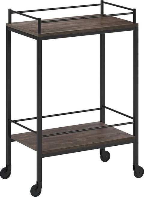 Abraham + Ivy Barnes 23.5In Rectangular Bar Cart - Shopstyle regarding Barnes 23.5'' Wide Rectangular Bar Cart In Antiqued Gray Oak