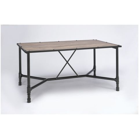 Acme Caitlin Dining Table, Rustic Oak & Black pertaining to Crafting Your Dream Kitchen Understanding the Benefits of the ACME Lona Kitchen Island