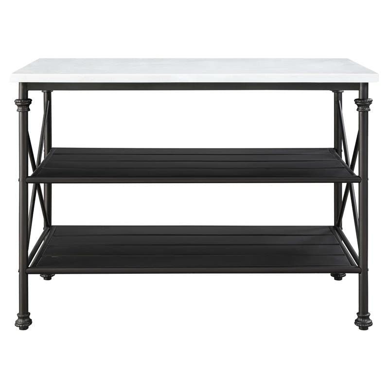 Acme Furniture Brahm Kitchen Island, White Cultured Stone &amp; Gray Finish pertaining to A Deep Dive into Cultured Stone The Durability and Aesthetics Explained