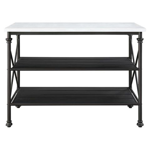 Acme Furniture Brahm Kitchen Island, White Cultured Stone & Gray Finish pertaining to A Deep Dive into Cultured Stone The Durability and Aesthetics Explained