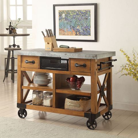 Acme Kailey Kitchen Cart, Antique Oak - Walmart.com in Choosing the Right Austin Kitchen Cart for Your Needs