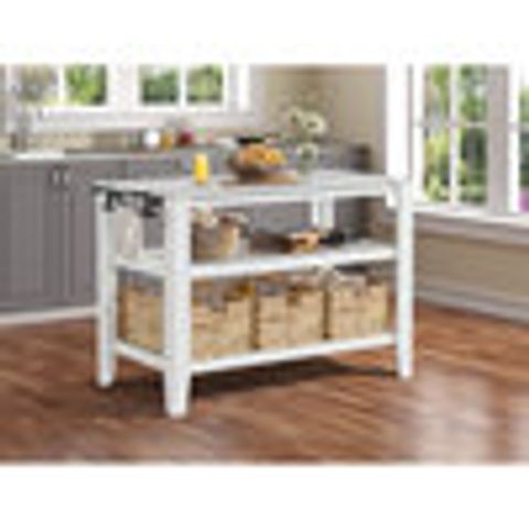 Acme Sezye 2-Shelf Wooden Kitchen Island In White Finish - Transitional ... within Transforming Your Kitchen Space with the ACME Sezye Island A Comprehensive Guide