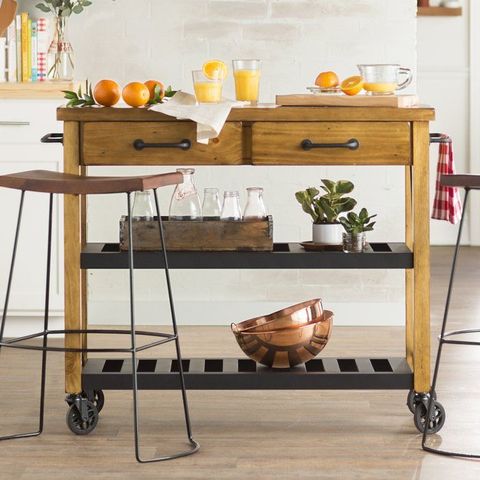 Add Chef-Worthy Style To Your Kitchen With This Wood Cart. Metal ... within Unveiling the Charm of a Classic Kitchen Cart Your Ultimate Guide