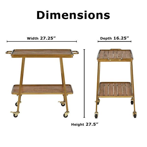 Adore Decor Felix 2-Tier Bar Cart &amp; Reviews | Wayfair regarding Unveiling the Adore Decor Felix Bar Cart A Comprehensive Guide