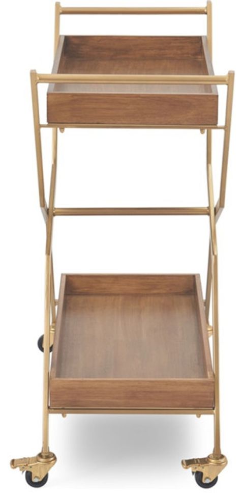 Adore Decor Jolie Kitchen Bar Cart Gold/Brown - Contemporary - Kitchen ... with regard to Styling Secrets for Your Jolie Kitchen Bar Cart Maximizing Form and Function