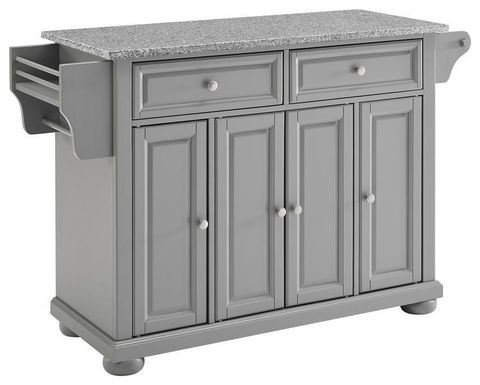 Alexandria Granite Top Kitchen Island/Cart Gray/Gray - Traditional ... with regard to Alexandria Granite Top Kitchen Island/Cart Gray/Black