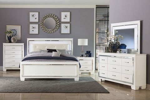 Allura White Panel Bedroom Set W/ Led Lighting - 1Stopbedrooms. with regard to Understanding the Fundamentals of Sustainable Home Design