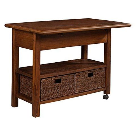 Alpine Furniture Caldwell Wood Kitchen Cart In Antique Cappuccino Brown ... throughout Alpine Furniture Caldwell Wood Kitchen Cart In Antique Cappuccino Brown
