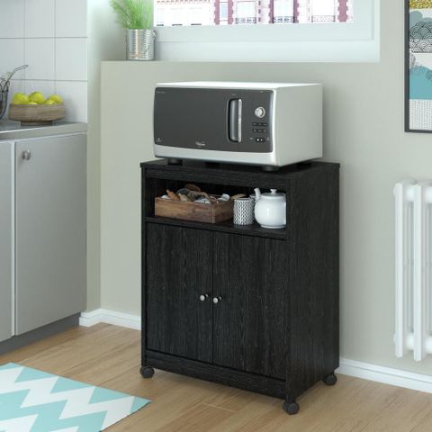 Altra Furniture Landry Black Ebony Ash Microwave Cart-5206026Pcom - The ... within Altra Furniture Landry Microwave Cart In Bank Alder