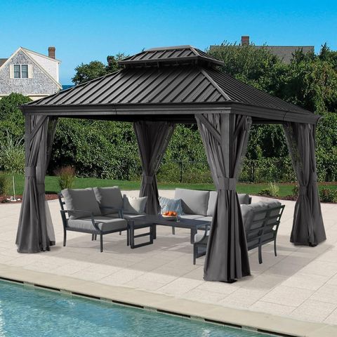 Amazon.com : Abccanopy Hardtop Gazebo 10X12 - Outdoor Metal Hard Top ... inside Maximizing Your Outdoor Living with an Aluminum Hardtop Gazebo