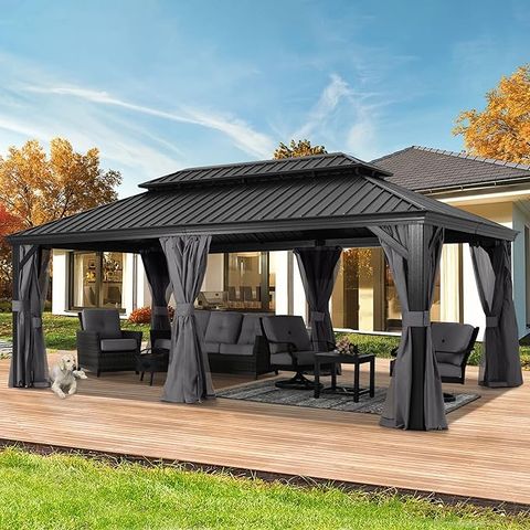 Amazon.com : Abccanopy Hardtop Gazebo 12X20 - Outdoor Metal Hard Top ... with Weathering the Storm How to Protect Your Outdoor Space with a Hardtop Gazebo