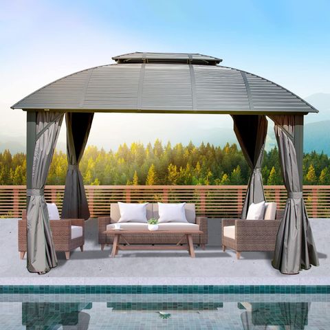 Amazon.com : Domi Outdoor Living 10' X 12' Hardtop Gazebo Aluminum ... inside Maximizing Your Outdoor Living with an Aluminum Hardtop Gazebo