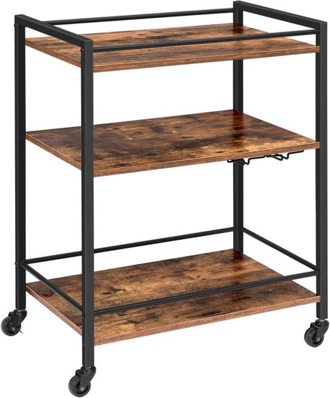 Amazon.com - Flash Furniture Buckhead Distressed Light Oak Wood And ... intended for From Factory to Home The History of Industrial Furniture and Serving Carts