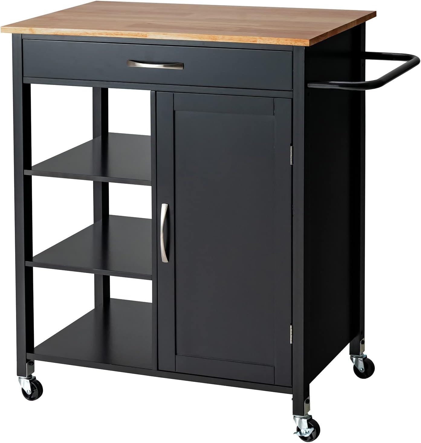Amazon.com: Giantex Kitchen Island - Mobile Kitchen Cart On Wheels, 1 ... pertaining to The Smartest Choices for Your Black Mobile Kitchen Cart Purchase