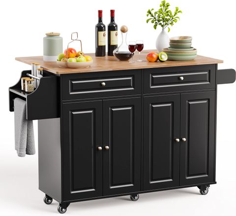 Amazon.com: Kelria Kitchen Cart With Drop-Leaf Countertop, Kitchen ... with regard to Choosing the Right Classic Kitchen Island Cart for Your Needs